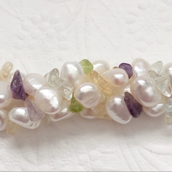 Ross-Simons 14kt Gold Cultured Pearl Gemstone Torsade Necklace - Picture 12 of 16